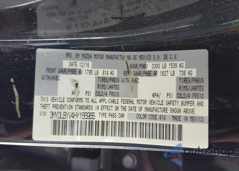 2017 Toyota Yaris Ia из США, поврежденный, VIN 3MYDLBYV4HY166965